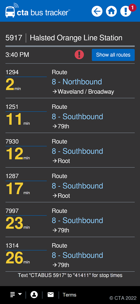 Transit Chicago Bus Tracker